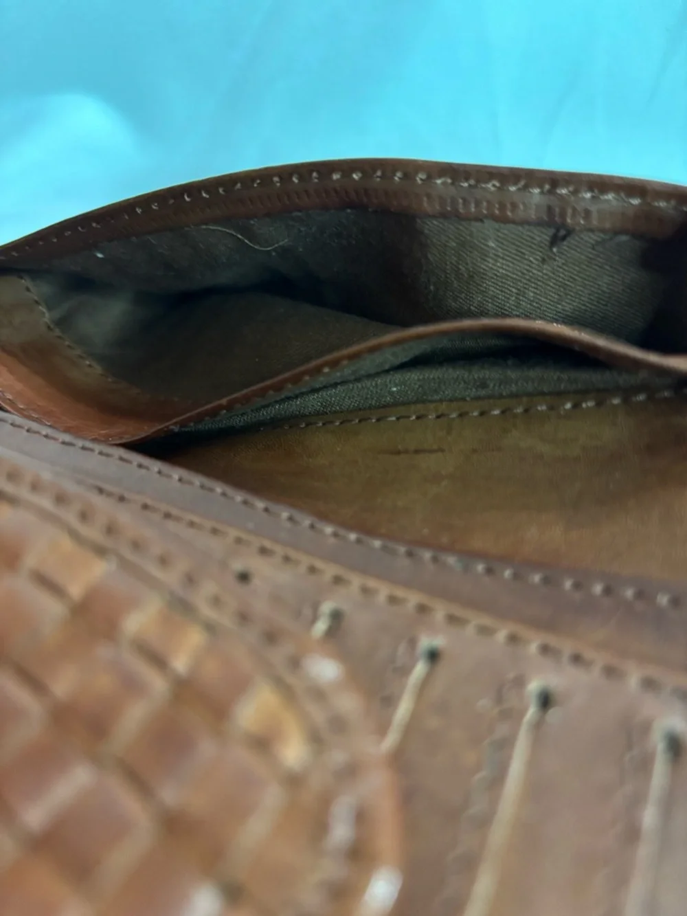 Women's Woven 100% Genuine Leather Wallet - Brown